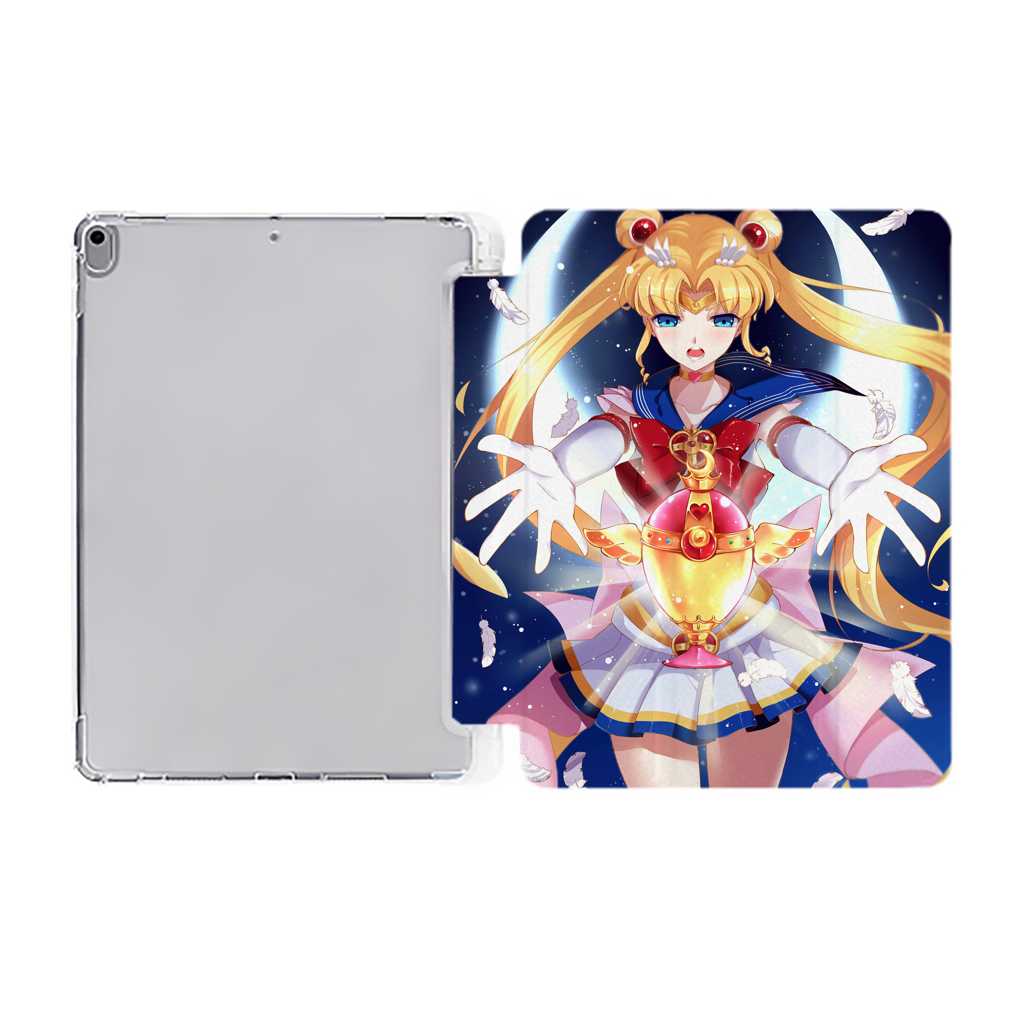 （画像用） 美少女戦士セーラームーン Sailor Moon IPad ケース ペン収納付き 三つ折りスタンド PUレザー×シリコン 対応機種9.5/10.5/10.9インチ